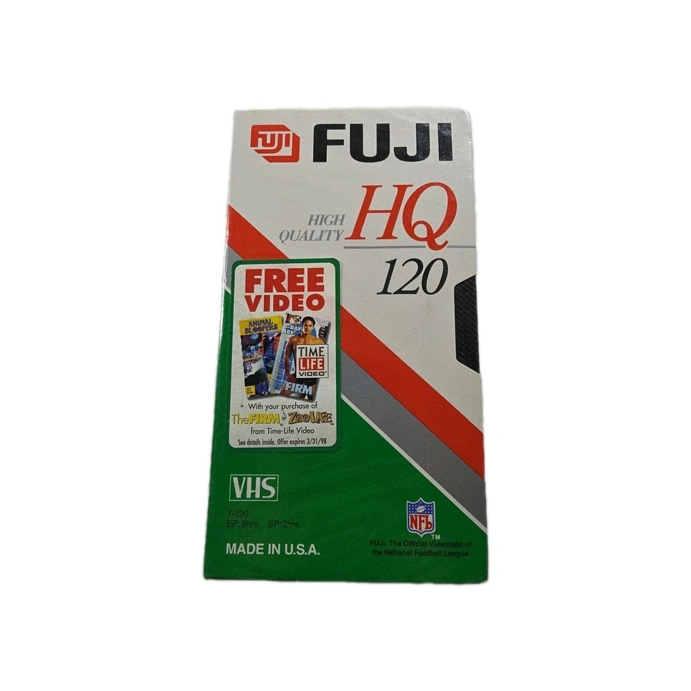 Sealed Fuji Film VHS Blank Video Tape 6 hours HQ 120 High Quality